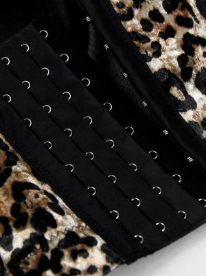 Adjustable Leopard Pattern Push Up Bustier Crop Top Clubwear Party Bra