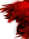 Steampunk Gothic Accessory Red Lace Feather Collar and Shoulder Wrap Set Detail View