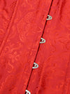 Women's Steampunk Brocade Waist Cincher Shaper Underbust Corset Red Detail View