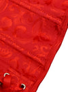 Women's Casual Brocade Waist Training Underbust Corset Red Detail View
