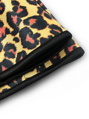 Women's High Quality Steel Boned Leopard Latex Hooks Waist Trainer Body Shapewear Yellow Detail View