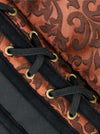 Vintage Brown Retro Overbust Steel Boned Plus Size Lace Up Back Gothic Leather Corset Detail View