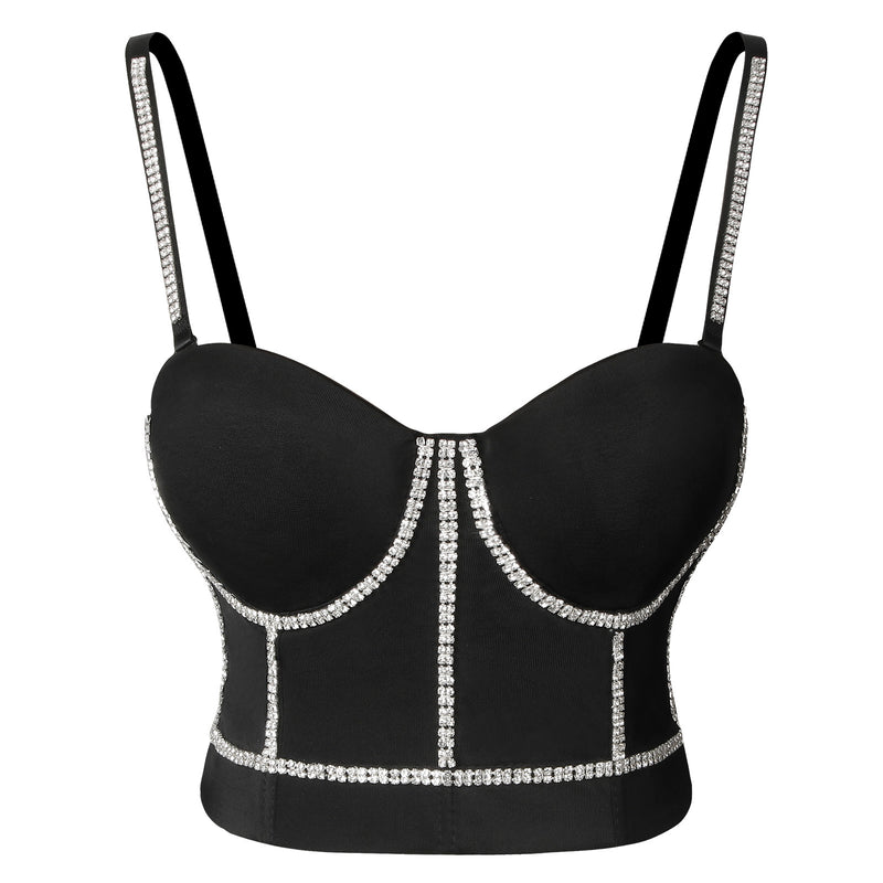 Summer Underwire Padded Bra Concert Ready Outfit Gothic Punk Vest Tank Top Detail View