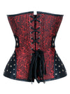Punk Faux Leather Gothic Steampunk Rockabilly Overbust Lace Up Corset Top Back View