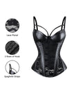 Roll and Rock Faux Leahter Bustier Gothic Cosplay Night Club Punk Corset Top Vue détaillée