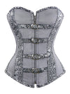 Retro Goth Jacquard Steampunk Corsets Bustiers with Buckles