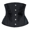 Retro Embroidery Design Lace Up Underbust Corset Front View