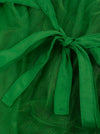 Steampunk Gothic Ruffled Layered Satin Tulle Tutu Bustle Skirt Green Detail View