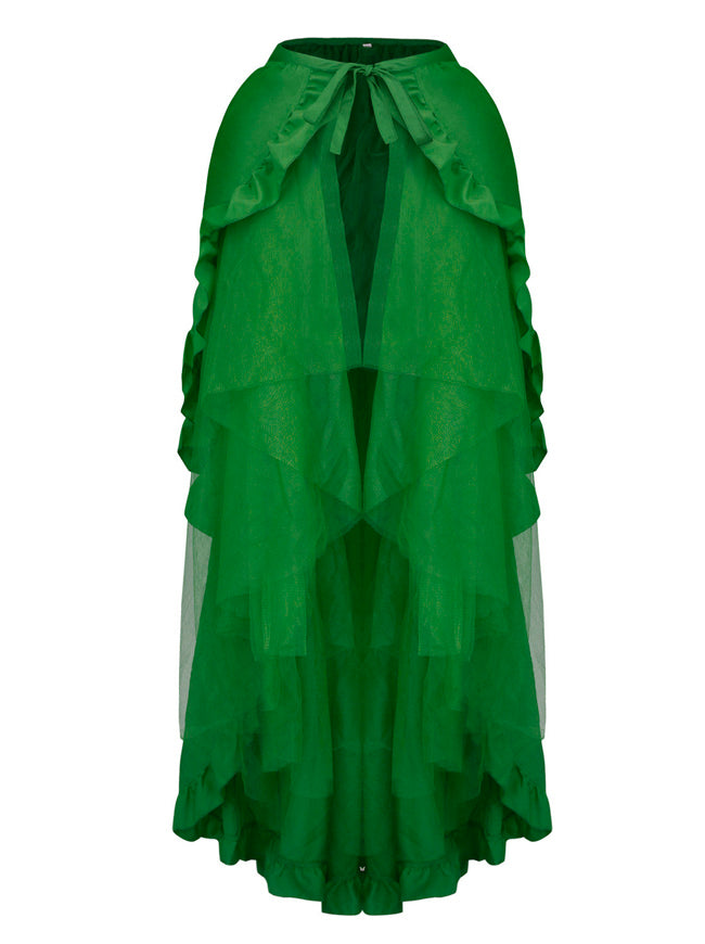 Green Tulle Tutu Bustle Skirt Wrap Cape