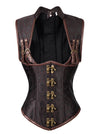 Steampunk Steel Boned Gothic Vintage Brocade Underbust Corset Vest