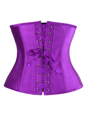Retro Front Steel Busk and Lace-up Back Waist Cincher Underbust Corset