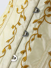 Steampunk borduurwerk zandloper bovenborst corset top abrikoos, dames detailweergave