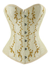 Gothic Vintage Floral Renaissance Steel Boned Embroidery Overbust Corset Top Main View