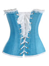 Burlesque Victorian Boning Lace Floral Lace-up Lingerie Corset Top Blue