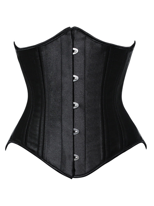 High Quality Casual Waist Training Daily All-match Women Black Punk Gothic Strapless Underbust Corset Tops Back View