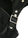 Corset Shapewear en jacquard en similicuir désossé en acier rétro pour femme avec haussement d'épaules noir Vue détaillée