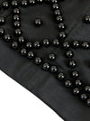 Women's Fashion Spaghetti Strap Beads Lingerie Bra Top Black Detail View