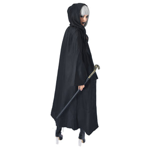 Gothic Hooded Cape Long Sleeves Magician Costume Cosplay Cape Vampire Costume Adult Witch Costume for Women