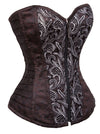 Renaissance Gothic Retro Front Zipper and Back Lace Up Strapless Overbust Corset