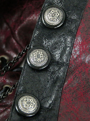 Renaissance Gothic Retro Leather Jacket Bolero Shrug Punk Jackets for Women Detail View