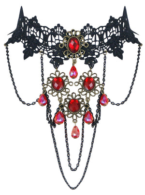 Steampunk tilbehør Kostume Cosplay Blonder Choker Perler Kæde Dekorativ halskæde