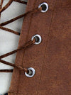 Steampunk Gothic Faux cuir Corset Bustier désossé en plastique avec bretelles Vue détaillée