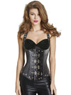 Fashion High Quality Casual All-match Women Dance Leather Black Gothic Lace Up Waist Cincher Corset Tops Detail View