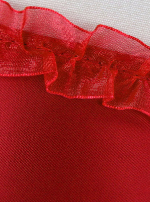 Renaissance Gothic Burlesque Lace Up Strap Overbust Corset Top Red