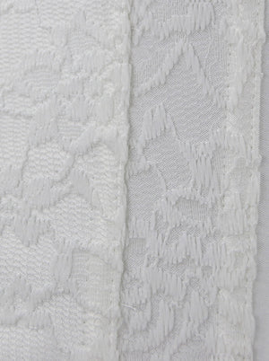 Women's Fashion Satin Lace Boned Overbust Lingerie Corset Bustier White Detail View