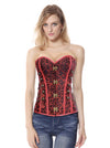 Jacquard Steampunk Party Cosplay Costume Strapless Waist Training Corset