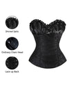 Sweetheart Floral Pattern Satin Bust Lace Up Corset Bustier Cosplay Costume