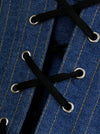 Fashion Blue Jeans Waist Cincher Classic Underbust Denim Corset Detail View