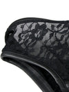 Women's Retro Steel Boned PU Leather Lace Shapewear Corset Black Detail View