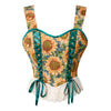 Vintage Embroidered Brocade Bodice Waist Cincher Overbust Corset Bustier Top with Strapless Main View