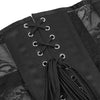 Reizende Frauen-schwarzer Busk-Verschluss-Spiralen-Stahl ohne Knochen Unterbrust-Korsett-Oberseiten-Detail-Ansicht-3
