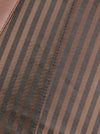 Men's Retro Spiral Steel Boned Stripe Waistcoat Vest with Chain Brown Detail View