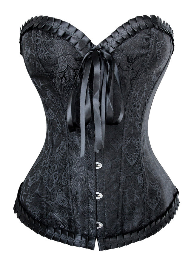 Luxurious and Elegant Brocade Embroidered Floral Overbust Corset