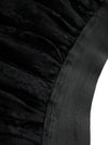 Party Flowy Black Gothic Pleated Long Tulle Pleated Ankle Length Skirt Detail View