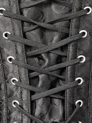 Women's Retro Brocade Embroidery Lace-up Steel Boned Overbust Corset Detail View