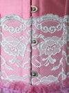 Fashion Lace Trim Bones Underbust Waist Training Underbust Corset Valentines Costume Top
