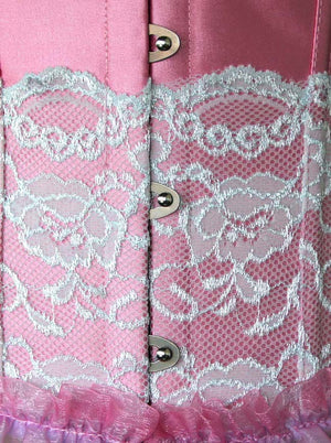 Fashion Lace Trim Bones Underbust Taille Formation Underbust Corset Valentines Costume Top