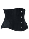Classical Vintage Women Black Jacquard Gothic Steampunk Strapless Lace Up Body Shaper Underbust Corset Tops Side View