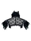Steampunk Gothic Accessories Lace Feather Bolero Jacket Shrug Back View