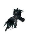 Steampunk gothique rétro accessoires dentelle plume boléro veste haussement d'épaules vue latérale