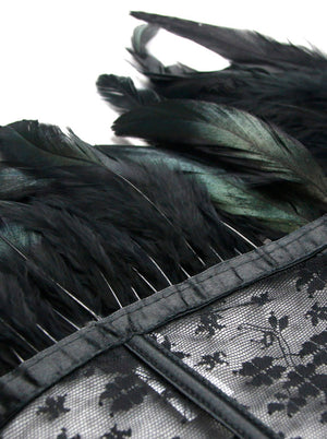 Steampunk Gothic Retro Lace Feather Bolero Jacket Shrug Vue détaillée
