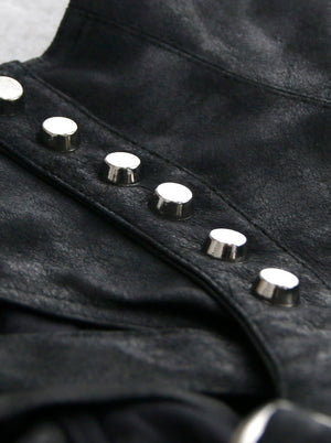 Mode Kostüm Zubehör Retro Gothic One-Shoulder Armor Armlet Armband Achselzucken mit Pocket Black Detailansicht