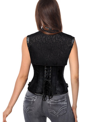 Retro Style Steel Boned Lace Up Rockabilly Corset Cosplay Costume