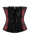 Fashion Sexy Burlesque Women Red Lace Punk Sweetheart Body Shapewear Overbust Corset Tops Back View