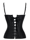 Sexy Leopard Print Sequin Halter Lace Up Overbust Corset Back View