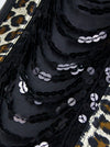 Leopard Print Sequin Halter Lace Up Overbust Corset Bustier Detail View